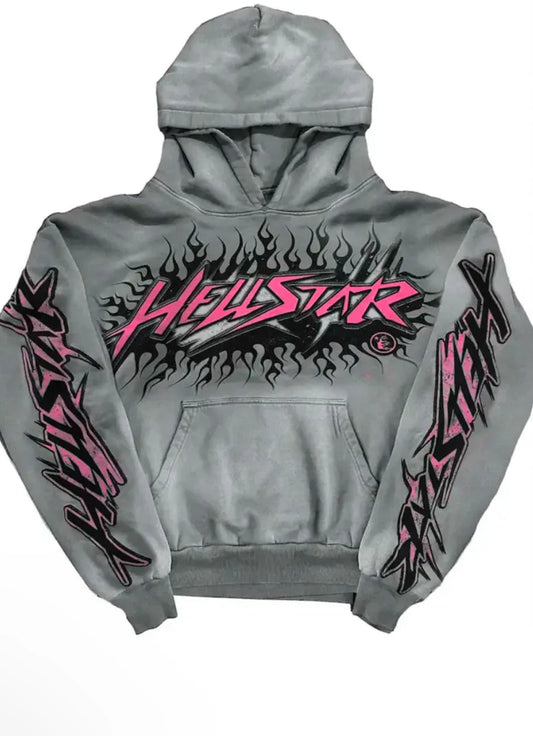 Hell⭐️ grey/pink hoodie